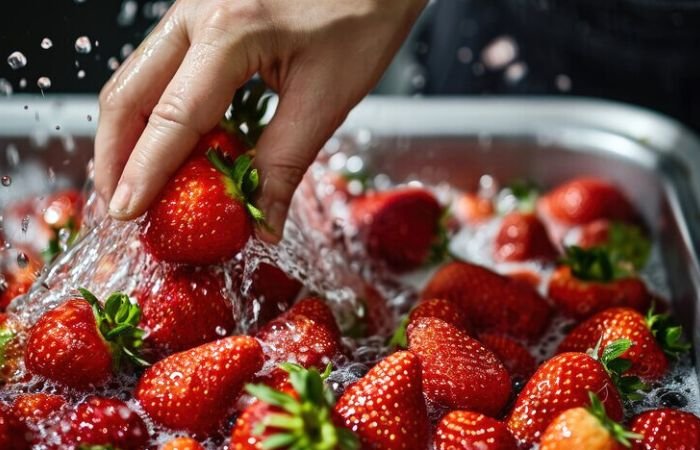 Clean Strawberries with Water